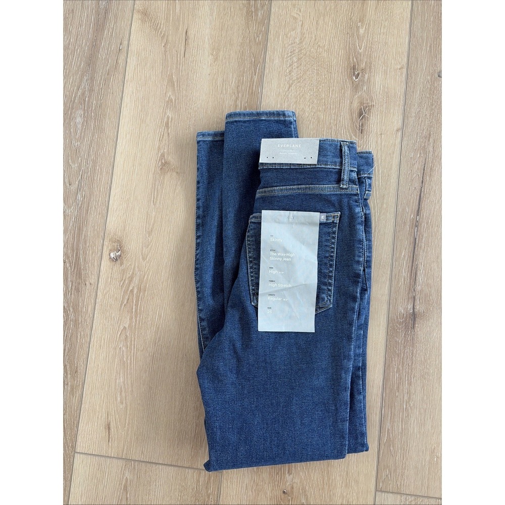 Everlane The Way High Skinny Jeans Women's‎  Size 26 Mid-Blue Stretch NWT